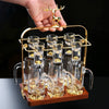 Wooden Baijiu Wine Cup Rack – Premium Home Bar Liquor Dispenser Stand