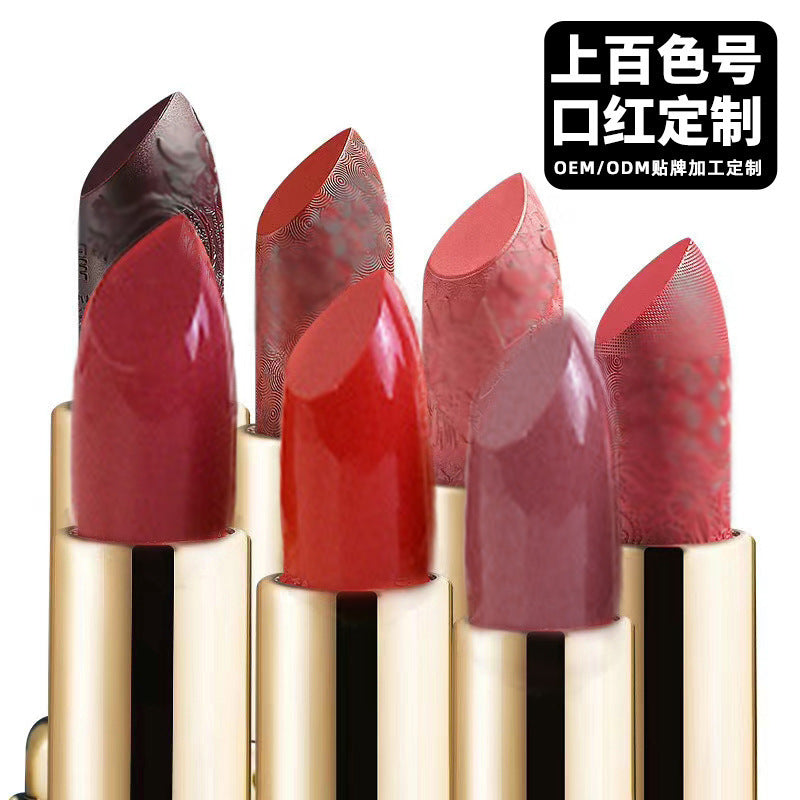 工厂定制欧美滋润丝绒哑光口红 OED跨境唇部彩妆珠光亮光口红代工
