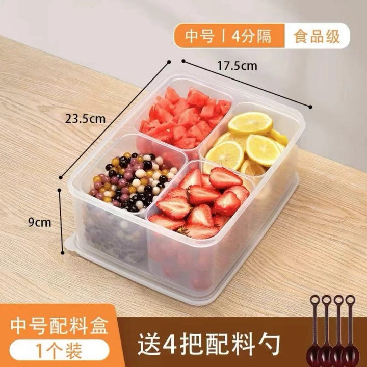 冰粉配料盒小料盒调料盒水果捞展示商用凉粉专用摆摊网红全套盒子