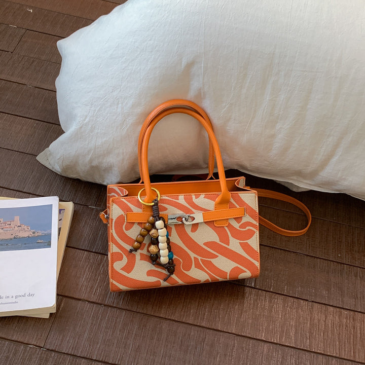 Korean High-End Print Small Square Retro Trendy Handbag – Women's Trendy Fashion Bag