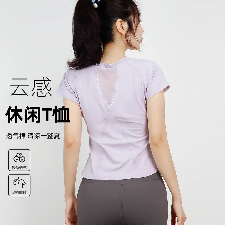Summer Sports Short Sleeve Women Slim Fit Slimming Fitness T Shirt Top Women