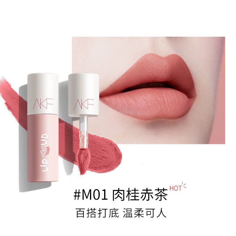 AKF Lip Mud Lipstick Women's Transfer-Proof Matte Lip Gloss