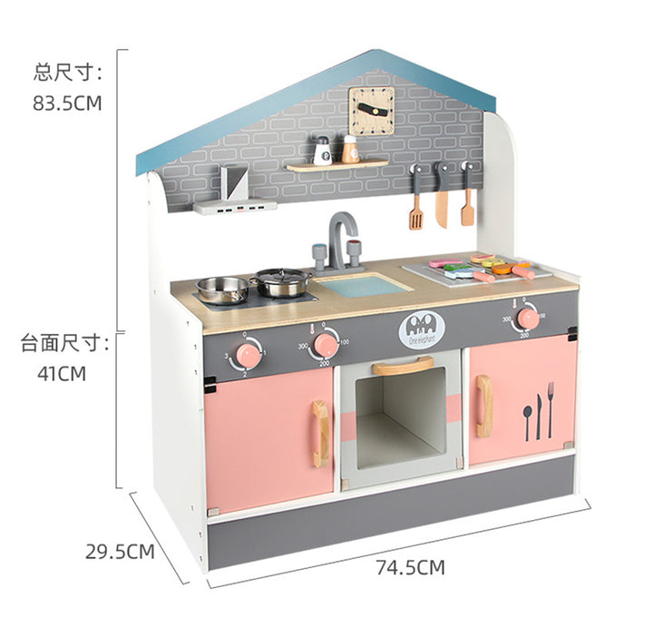 丹麦儿童过家家岁6厨房煮饭玩具仿真声光冰箱套装模拟做饭木灶台