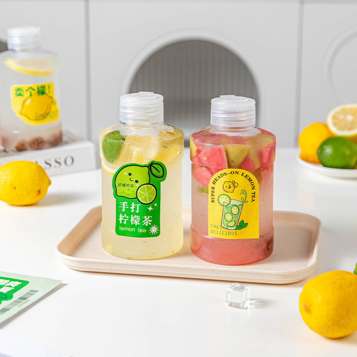 一次性杯子纤体奶茶桶果汁杯手提外带食品级带盖果蔬饮品吨吨瓶