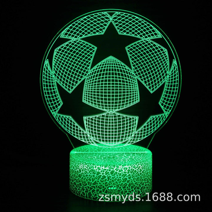 3D台灯小夜灯LED亚克力氛围灯跨境专供五大联赛皇马曼联队标系列
