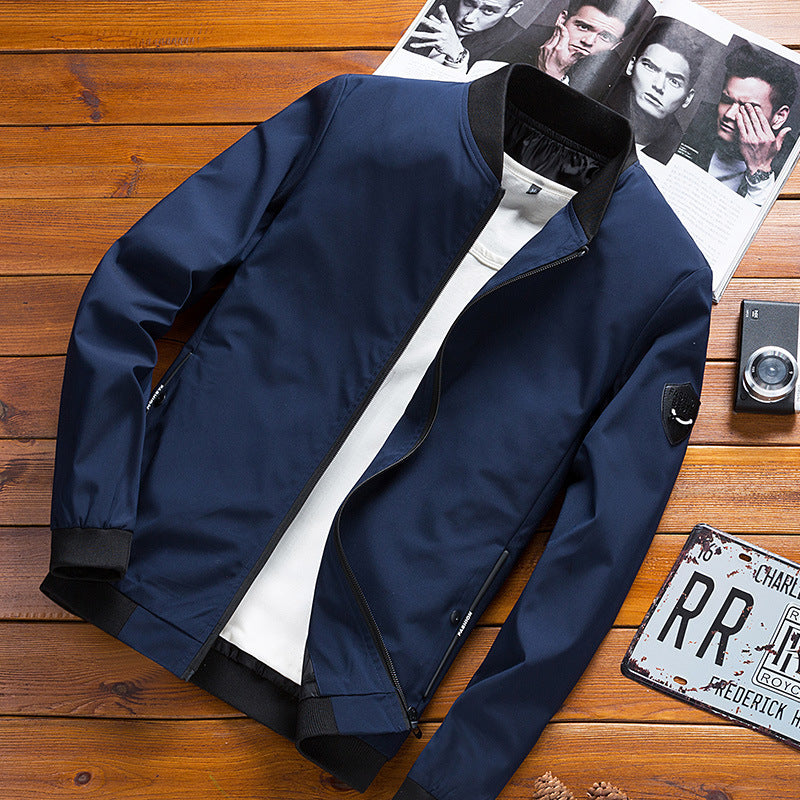 Men's Spring Korean Style Slim Fit Jacket Men Youth Plus Size Men