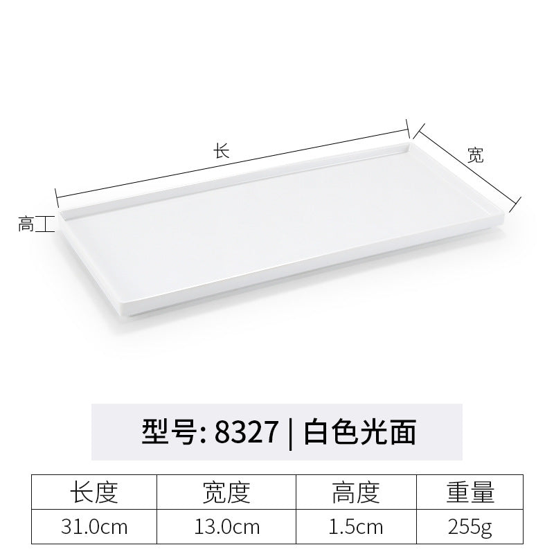 密胺托盘仿木纹餐饮餐具商用塑料端茶盘长方形食品级餐具套装特大