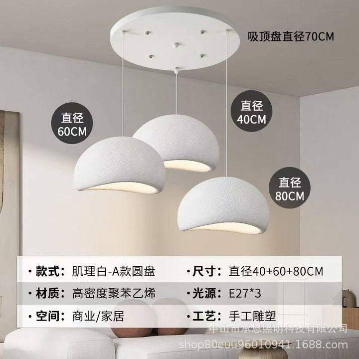 跨境设计师侘寂风吊灯奶油风服装店样板间民宿餐厅酒店挑空别墅灯