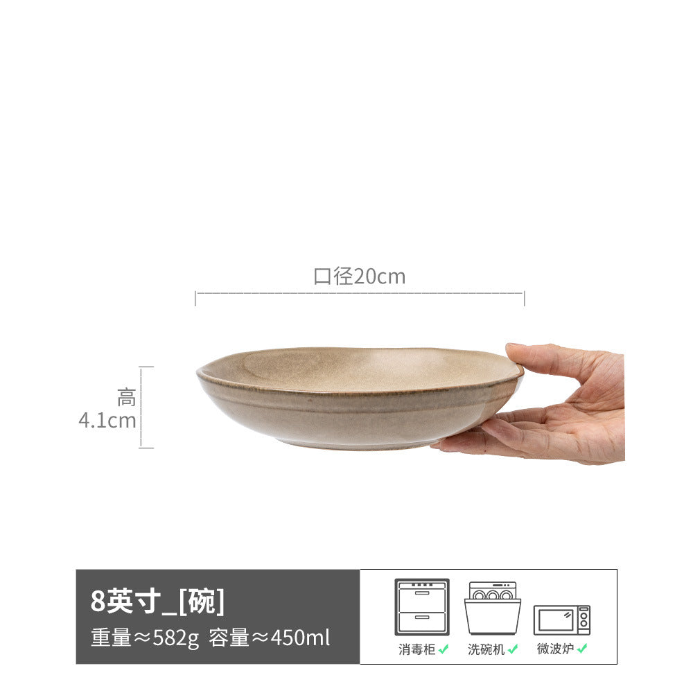 Japanese Style Vintage Bowl Ceramic Bowl Bowl Premium Design Bowl Tableware Set Wholesale