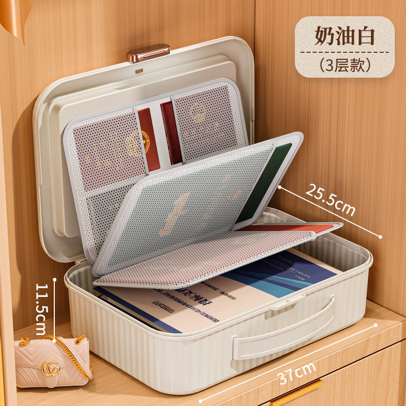 证件收纳盒包大容量家用神器家庭证书房产户口本文件专用包整理箱