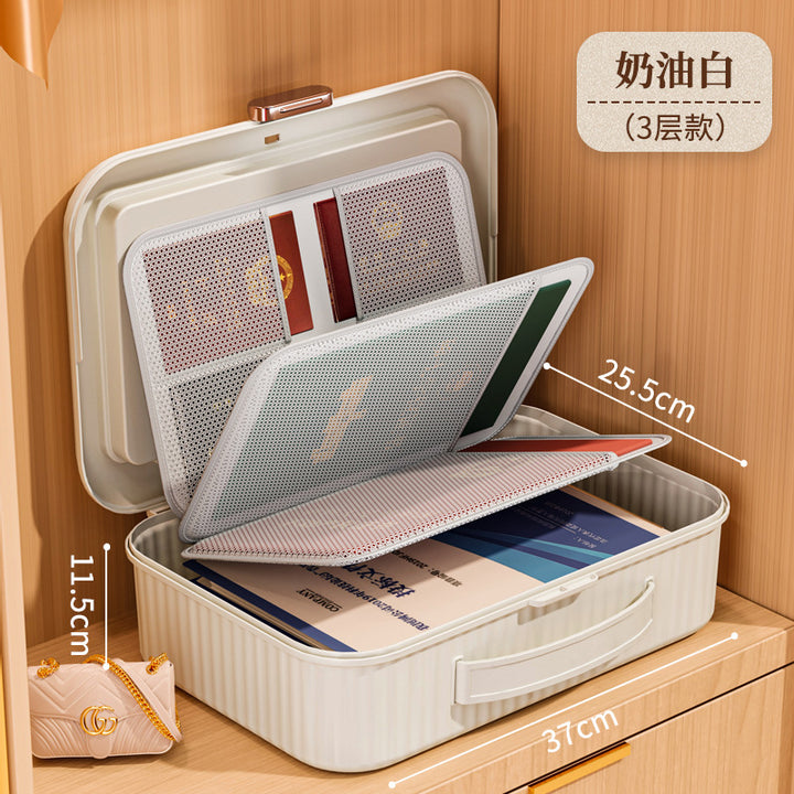 证件收纳盒包大容量家用神器家庭证书房产户口本文件专用包整理箱