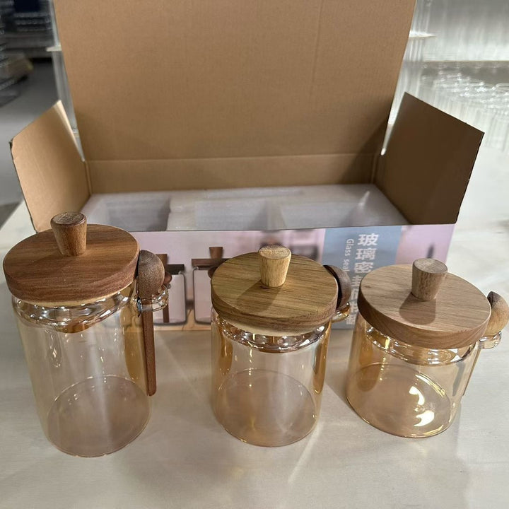 相思木茶叶罐储物罐厨房食品杂粮咖啡豆茶叶密封罐透明储藏收纳罐