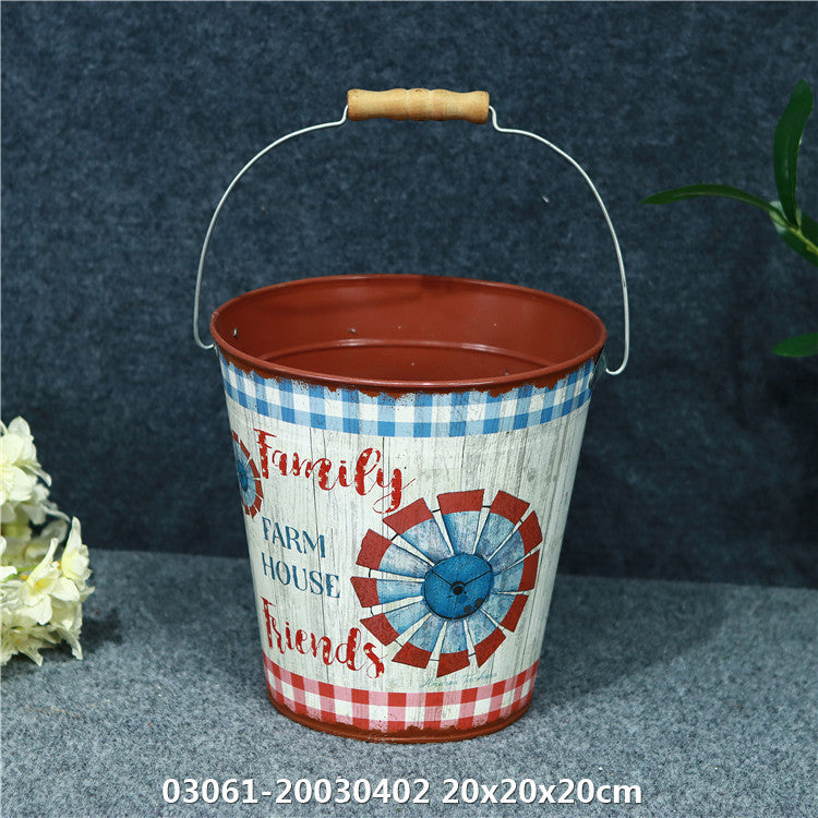 2026孤品大集合-美式田园风绿植装饰仿古铁艺印花花盆花器多马年