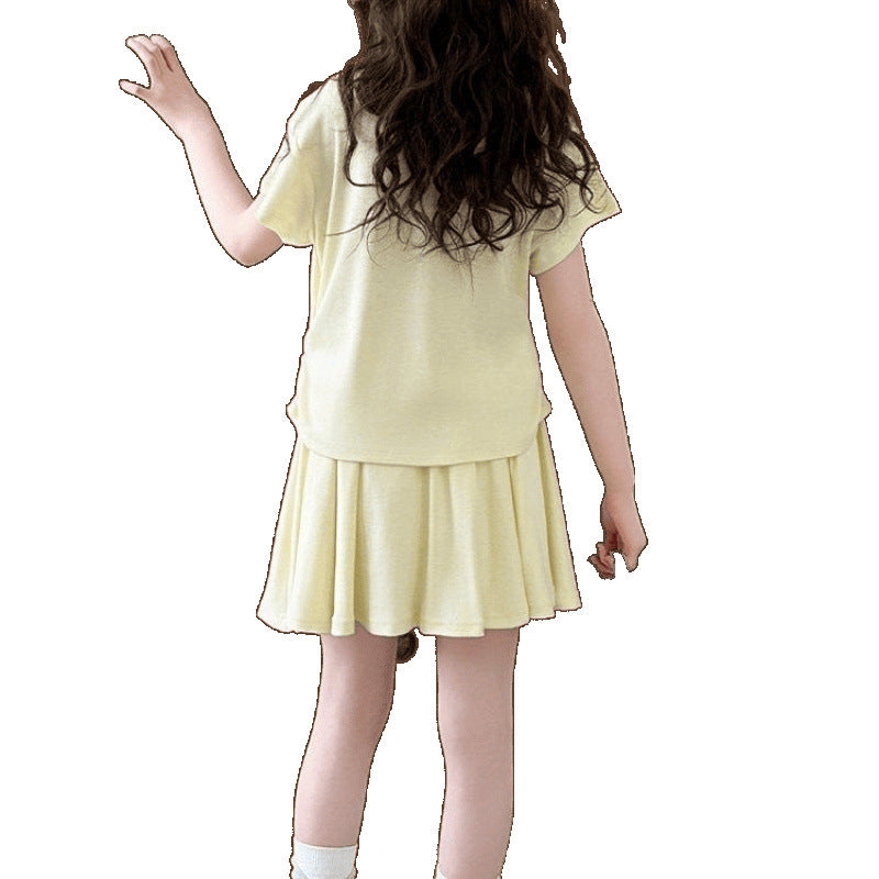 Women Kids Set Summer New Small Mini Skirt Set Large Kids Stylish Casual Set