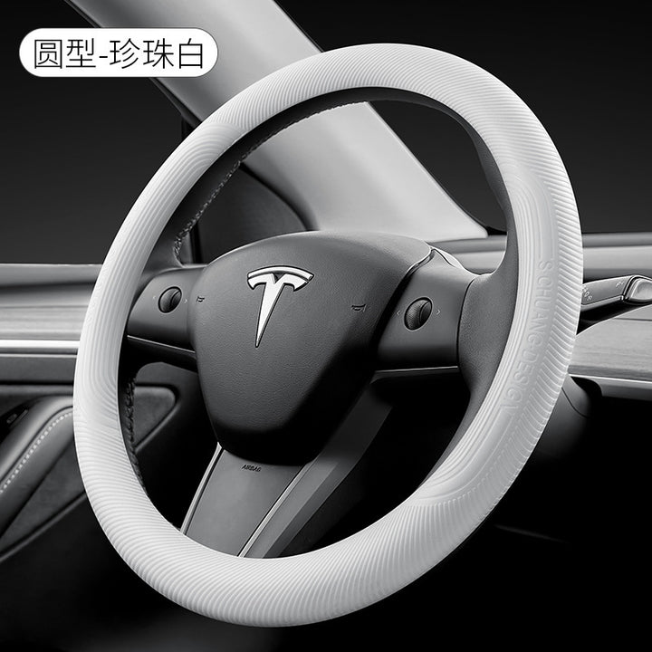 Car Steering Wheel Cover Silicone Thin Non Slip Grip Cover All Season Universal