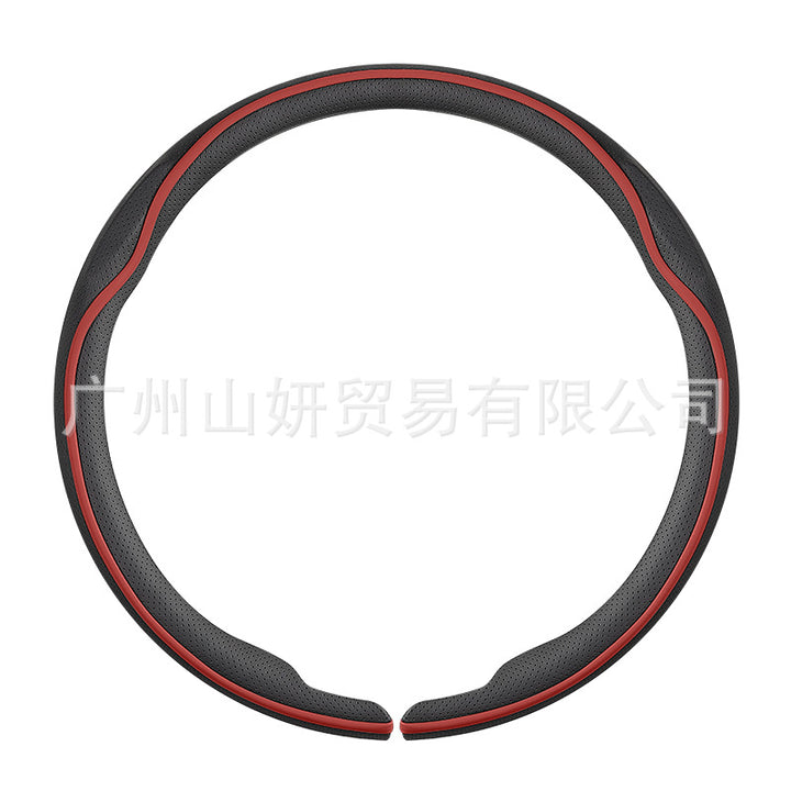 Car Steering Wheel Cover All Season Universal New Unisex Non Slip Moisture Wicking Breathable Genuine Leather