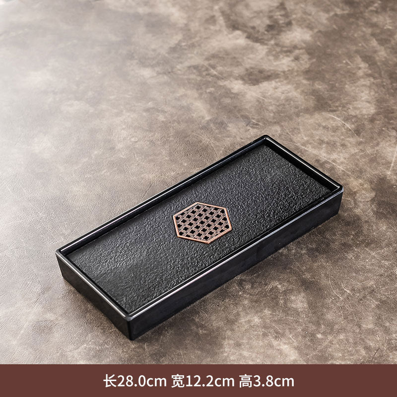 茶盘家用茶台密胺托盘小型干泡盘简约日式轻奢沥水储盘茶海套装