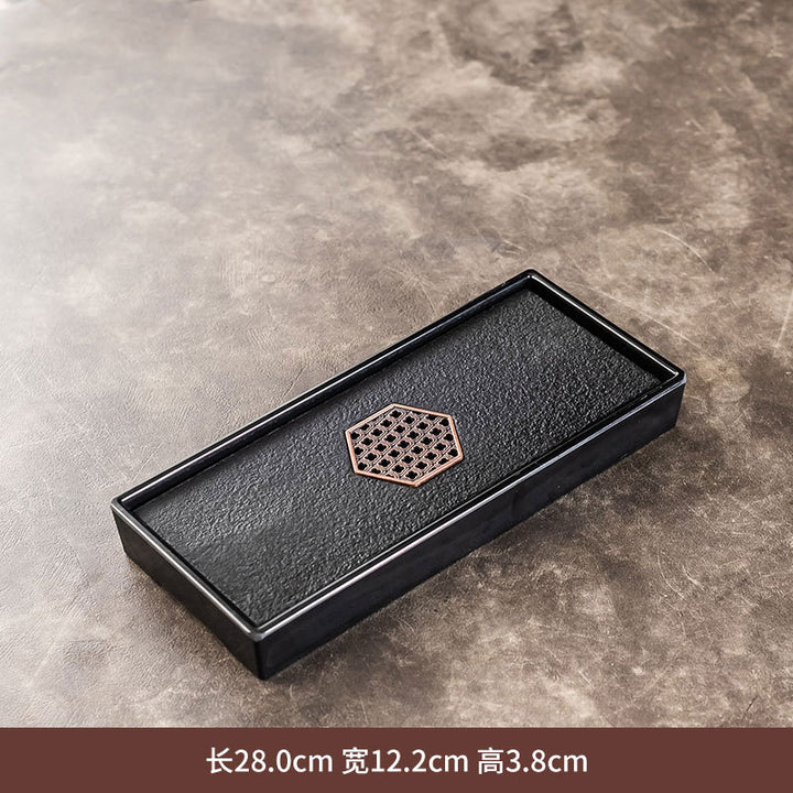 茶盘家用茶台密胺托盘小型干泡盘简约日式轻奢沥水储盘茶海套装