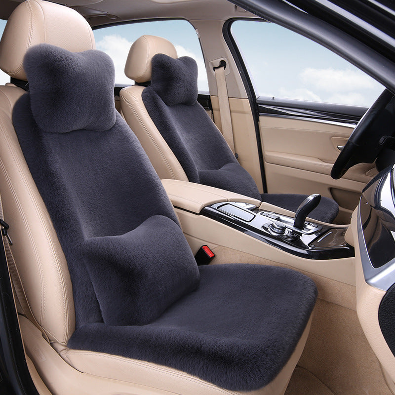 Thickened Winter __NS 99__h Car Seat Cushion – 3-Piece Backrest Short Fur Single Seat Cover