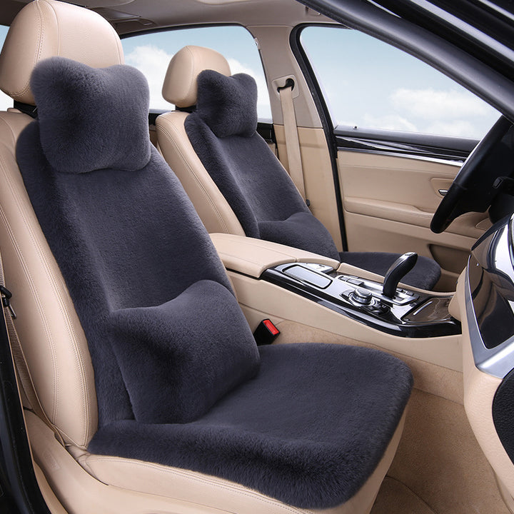 Thickened Winter __NS 99__h Car Seat Cushion – 3-Piece Backrest Short Fur Single Seat Cover