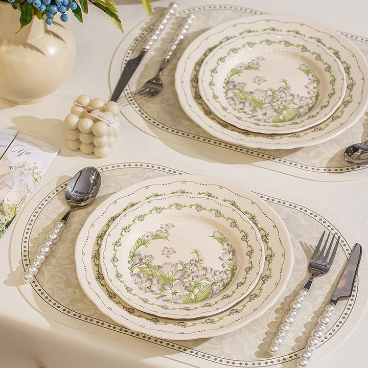 KANGMO Underglaze Color Dinner Set - Rustic Newlywed Tableware Housewarming Gift