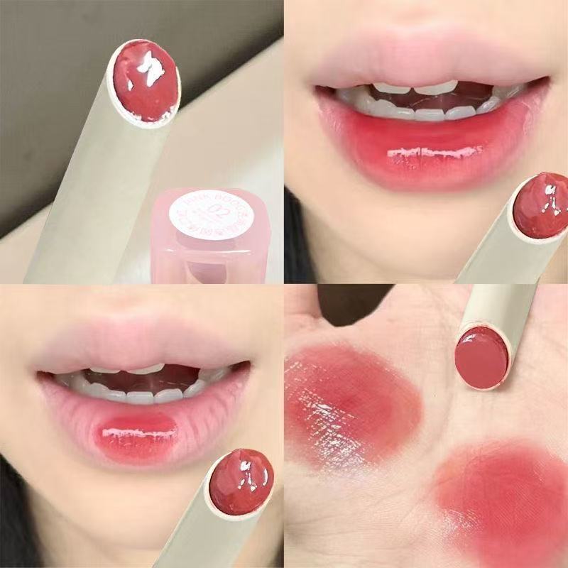 早八裸色口红纯欲灰粉玫瑰唇冻镜面水光固体唇膏滋润唇蜜女不掉色