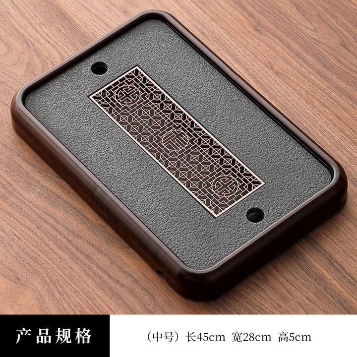 A类仿乌金石方形蓄水茶盘套装防霉家用办公茶台沥水茶具排水托盘