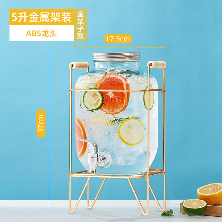 网红可乐酒炮 玻璃果汁鼎果汁罐 大容量饮料桶梅森罐酿酒瓶酵素桶