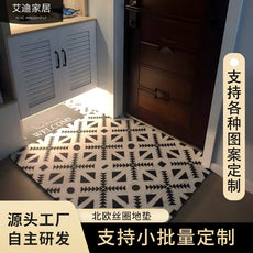 北欧丝圈地垫入户门地垫垫高级感pvc进门脚垫可裁剪耐脏防滑门口