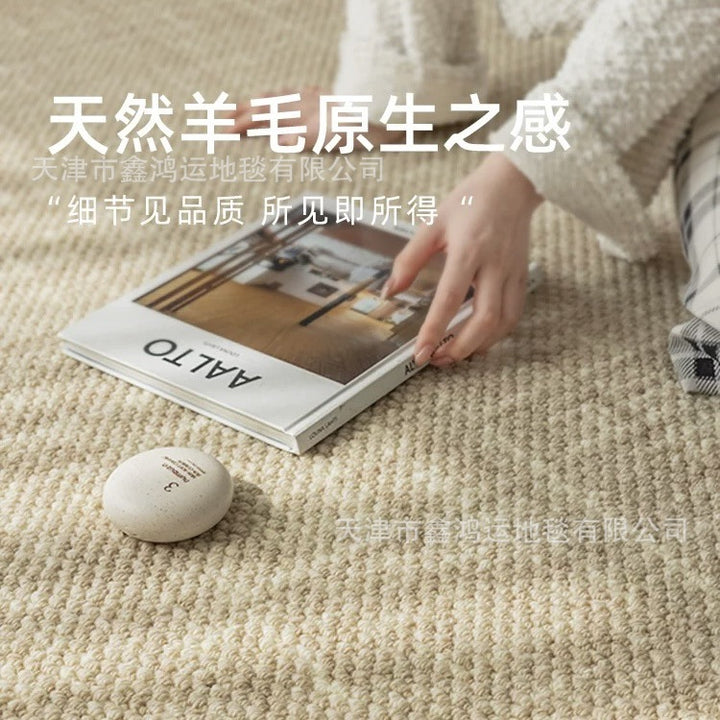 Large Stain Resistant French Wool Carpet Living Room Bedroom Light Luxury Premium