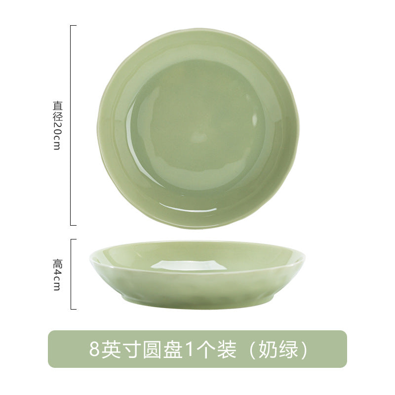 奶油风2026新款家用碗盘子筷高级感网红陶瓷碗碟套装DIY自由搭配