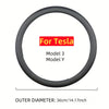 适用于特斯拉model3 modelY纳帕皮方向盘套 超薄四季皮质汽车把套