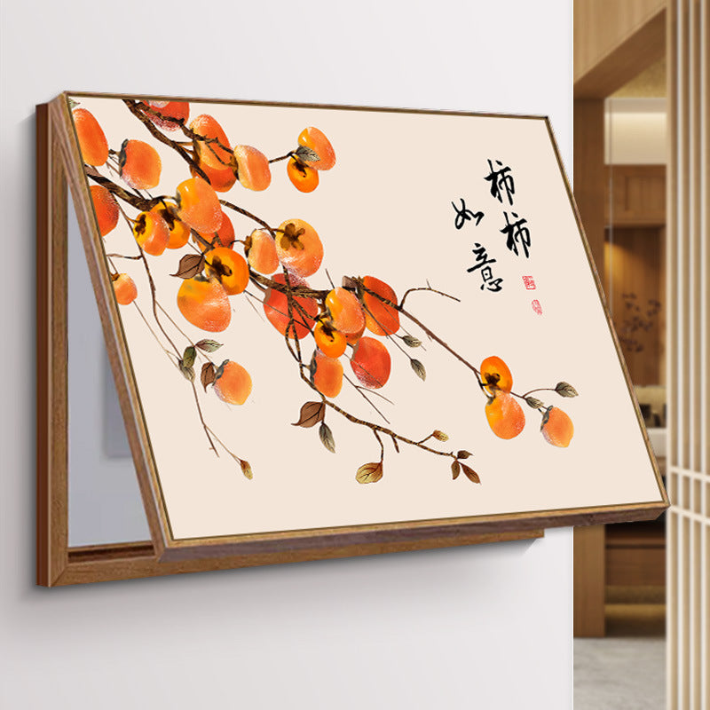 电表箱装饰画新中式餐厅配电箱信号箱遮挡挂画现代简约免打孔壁画