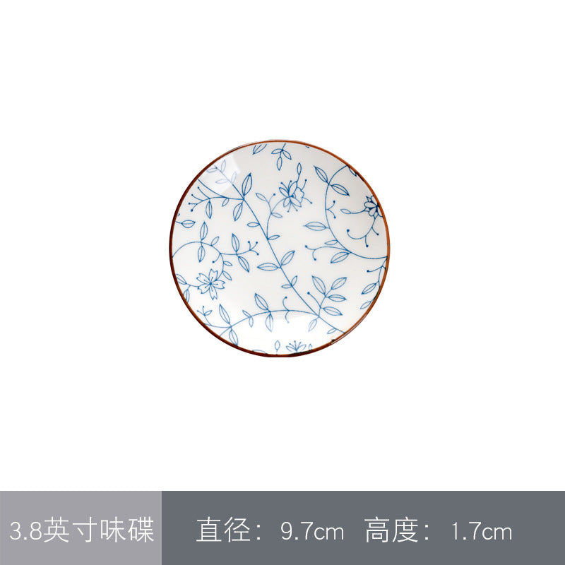 釉下彩餐具碗碟套装家用吃饭碗面碗汤碗景德镇陶瓷缠枝莲系列碗盘