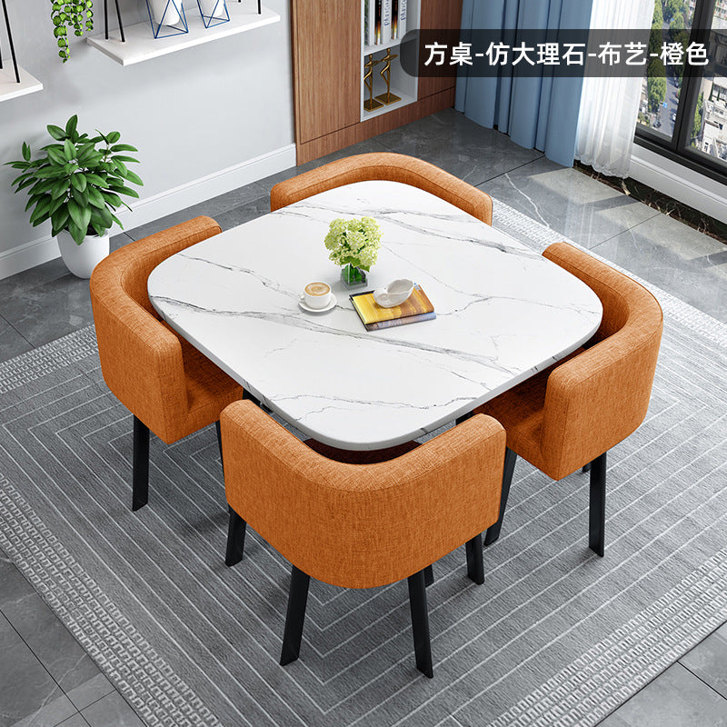 简约方形洽谈桌椅组合店铺商铺休息区洽谈桌会客休闲接待小圆桌