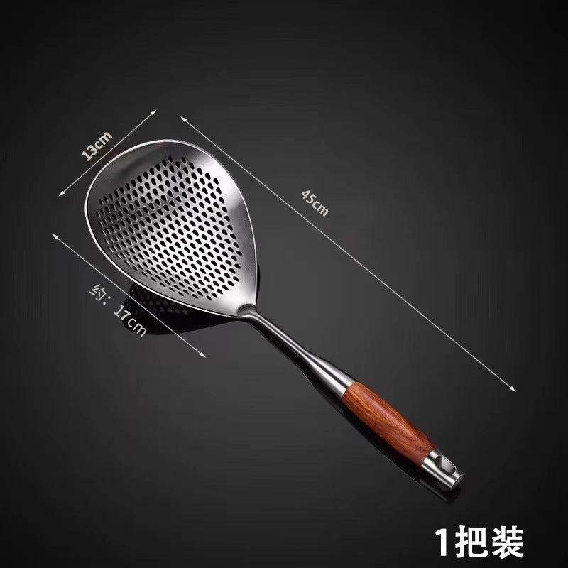 Large Stainless Steel Strainer Ladle – Food-Grade Thickened Kitchen Dumpling Skimmer