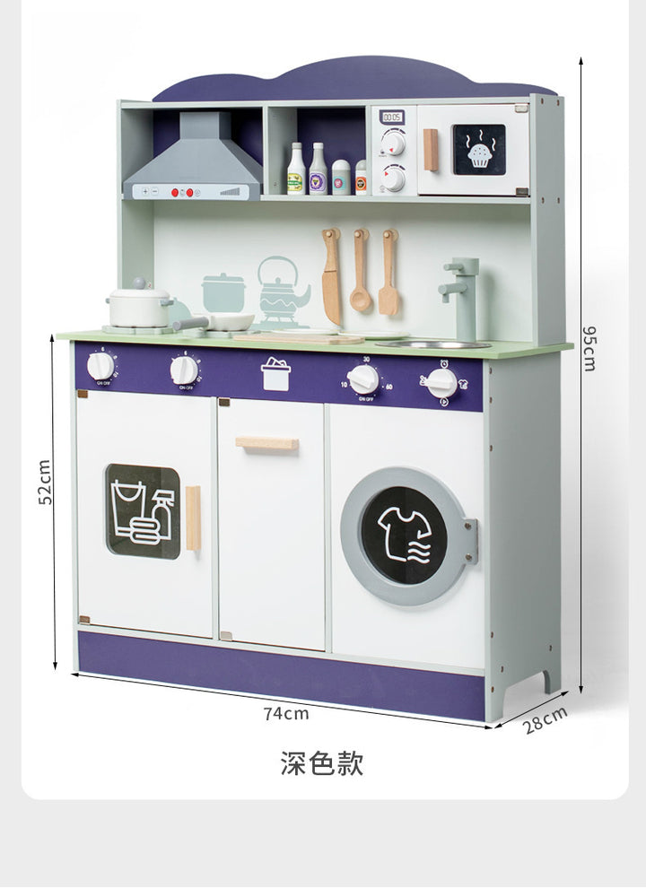丹麦儿童过家家岁6厨房煮饭玩具仿真声光冰箱套装模拟做饭木灶台