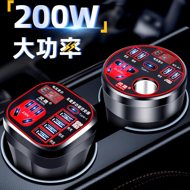 车载充电器点烟器转换插头快充车充汽车12V24V转220v车用逆变器