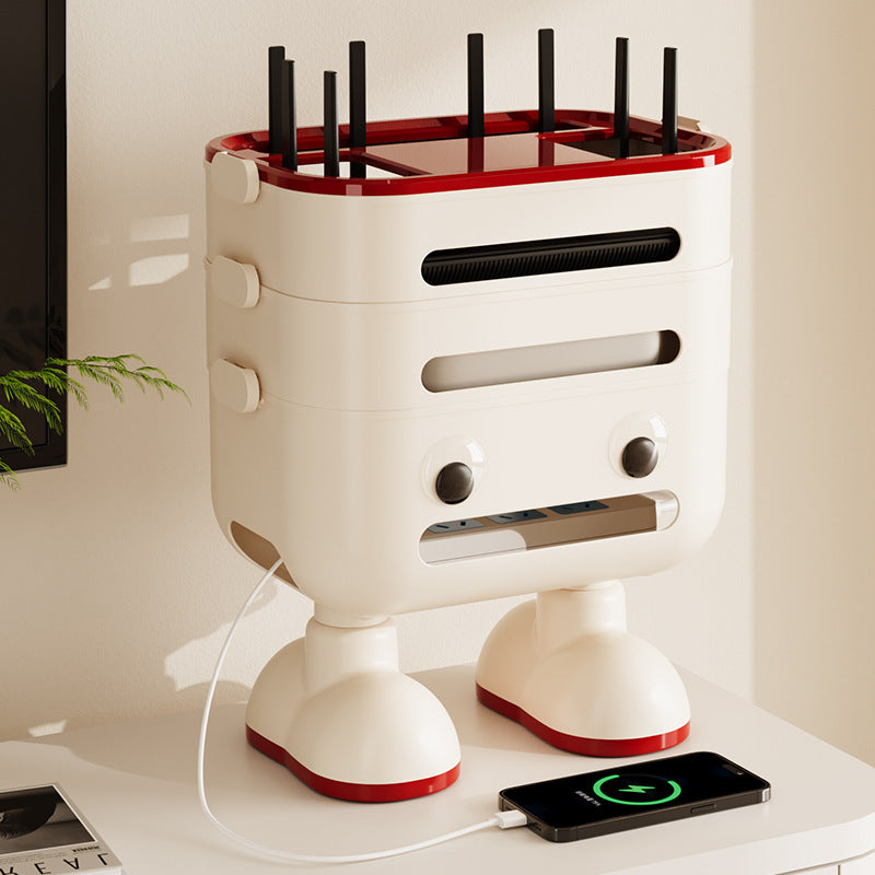 wifi路由器收纳盒家用客厅电源插座排插无线光猫机顶盒整理置物盒