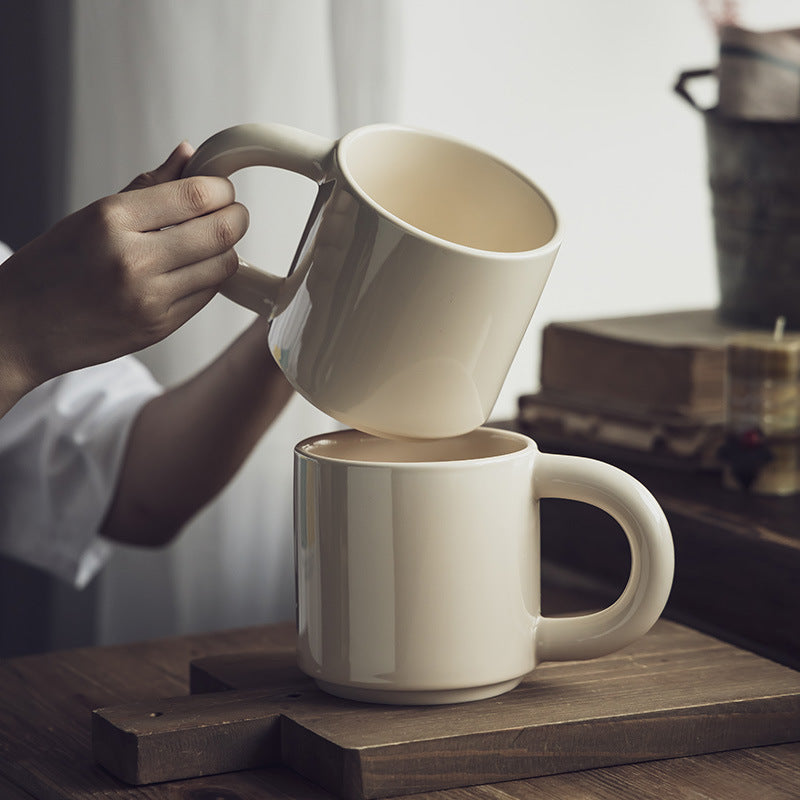 大容量简约纯色陶瓷马克杯办公室大水杯家用杯子个性杯果茶杯批发