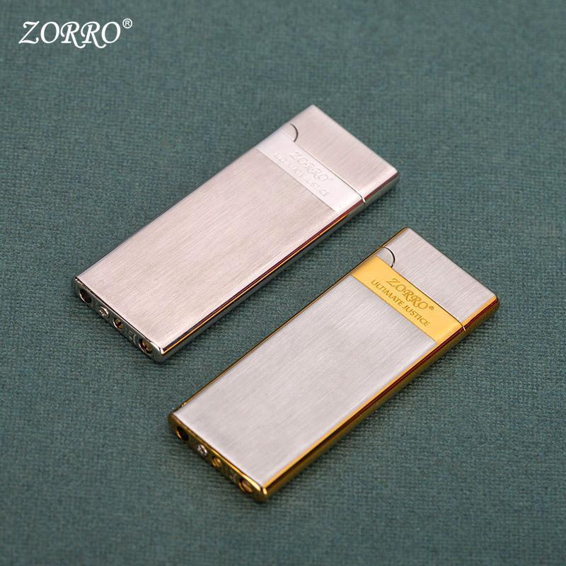 ZORRO佐罗636正品金属砂轮超薄充气打火机私人礼物激光便携男广告