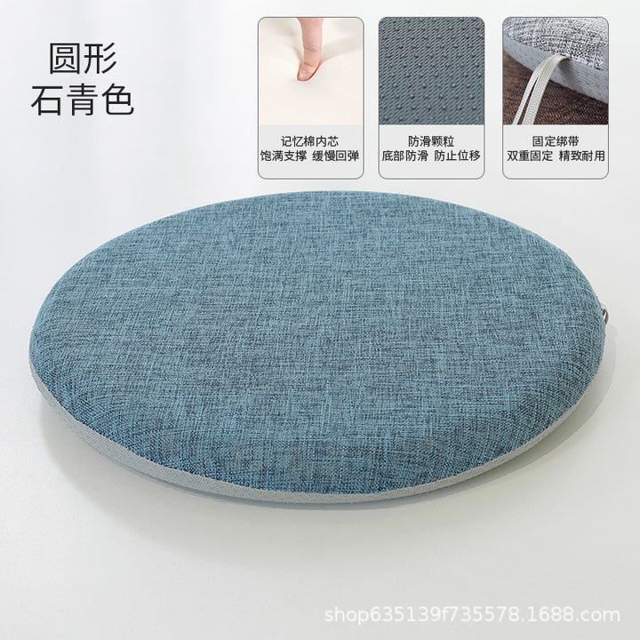 All Season Linen Memory Foam Seat Cushion Office Non Slip Student Thickened