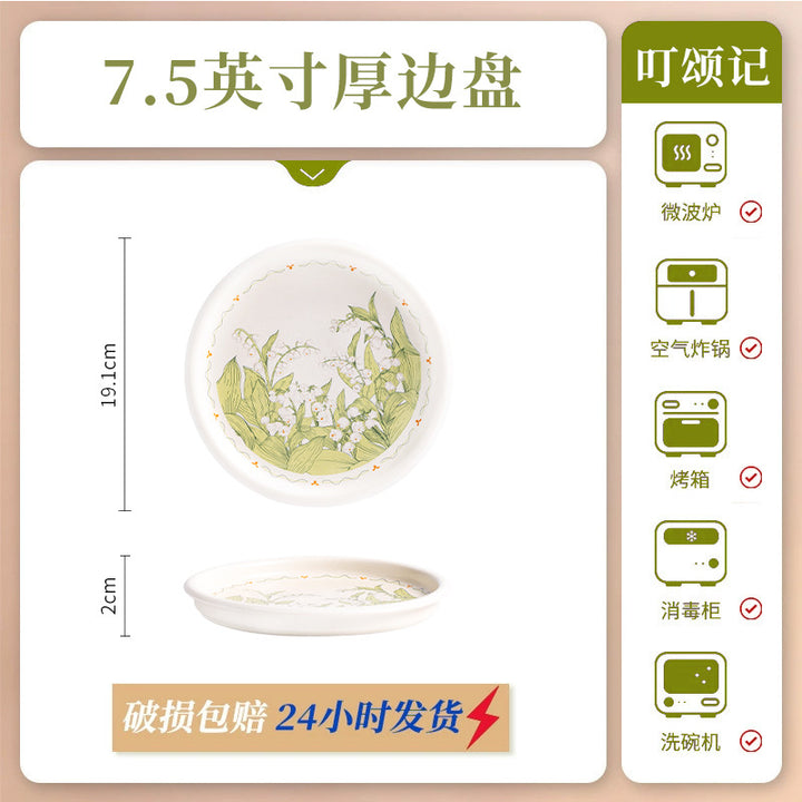 KANGMO Underglaze Ceramic Dinner Set - Oil Painting Bowls & Plates Housewarming Gift