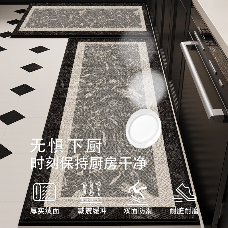高端厨房专用地垫TPR比利时绒脚垫家用进门耐脏长条地毯2025新款