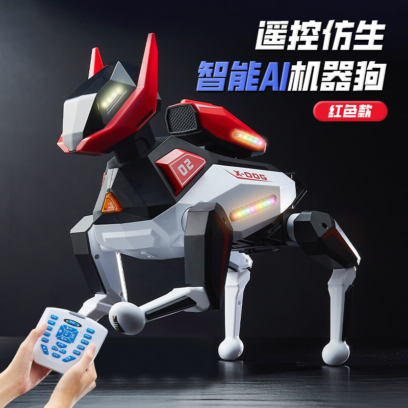 【厂家直供】新款ai智能机器狗仿真语音遥控科技狗儿童玩具狗