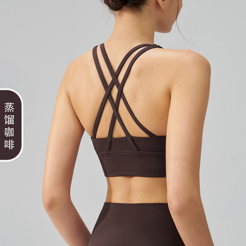 运动内衣女跑步防震秋季外穿美背健身bra背心专业训练瑜伽服文胸