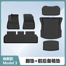 适用于特斯拉ModelY/3原厂纹脚垫焕新版Model3Highland前后备箱垫