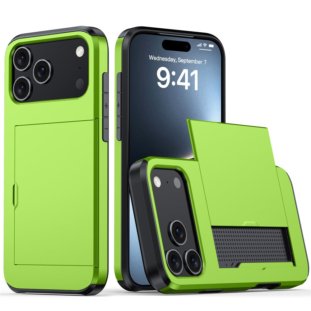 For iPhone 17 Phone Case iPhone 16 Slide 2-in-1 Shockproof 15 Pro Wallet Protective Case 34