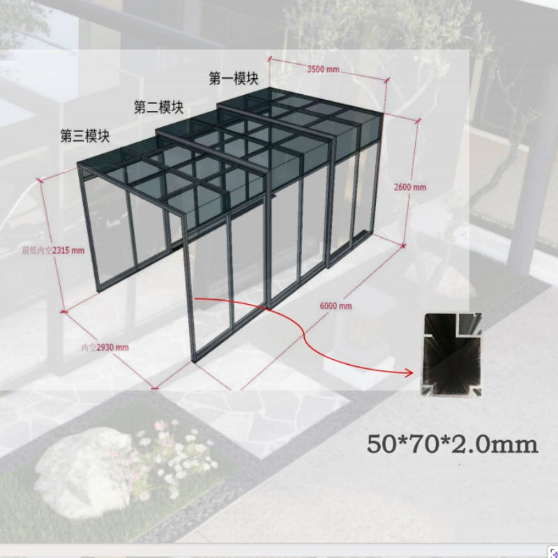 Automatic Shrinkage Sunshade Garage Single Tent Made of Dura