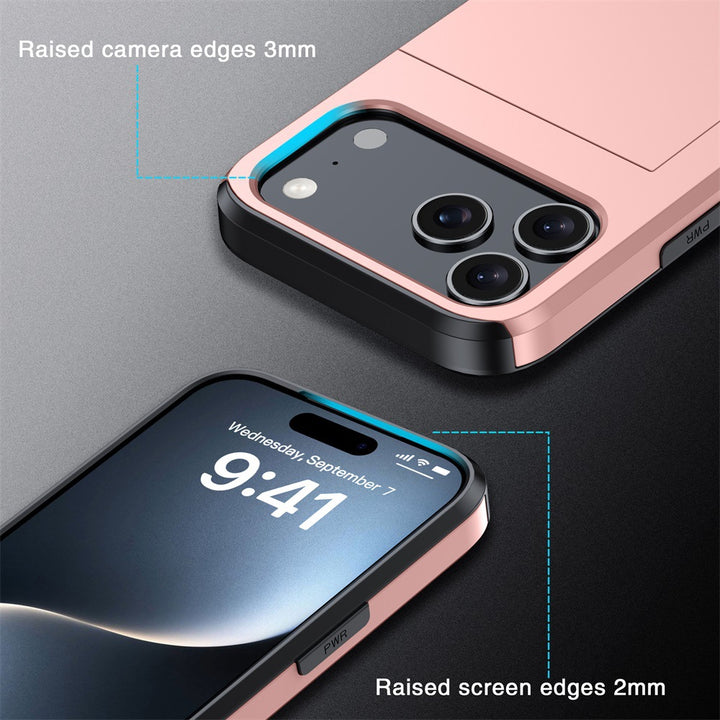 For iPhone 17 Phone Case iPhone 16 Slide 2-in-1 Shockproof 15 Pro Wallet Protective Case 34